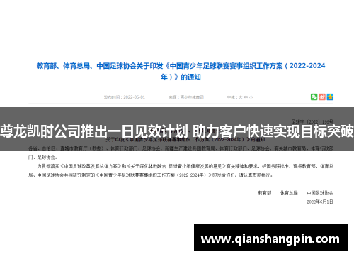 尊龙凯时公司推出一日见效计划 助力客户快速实现目标突破